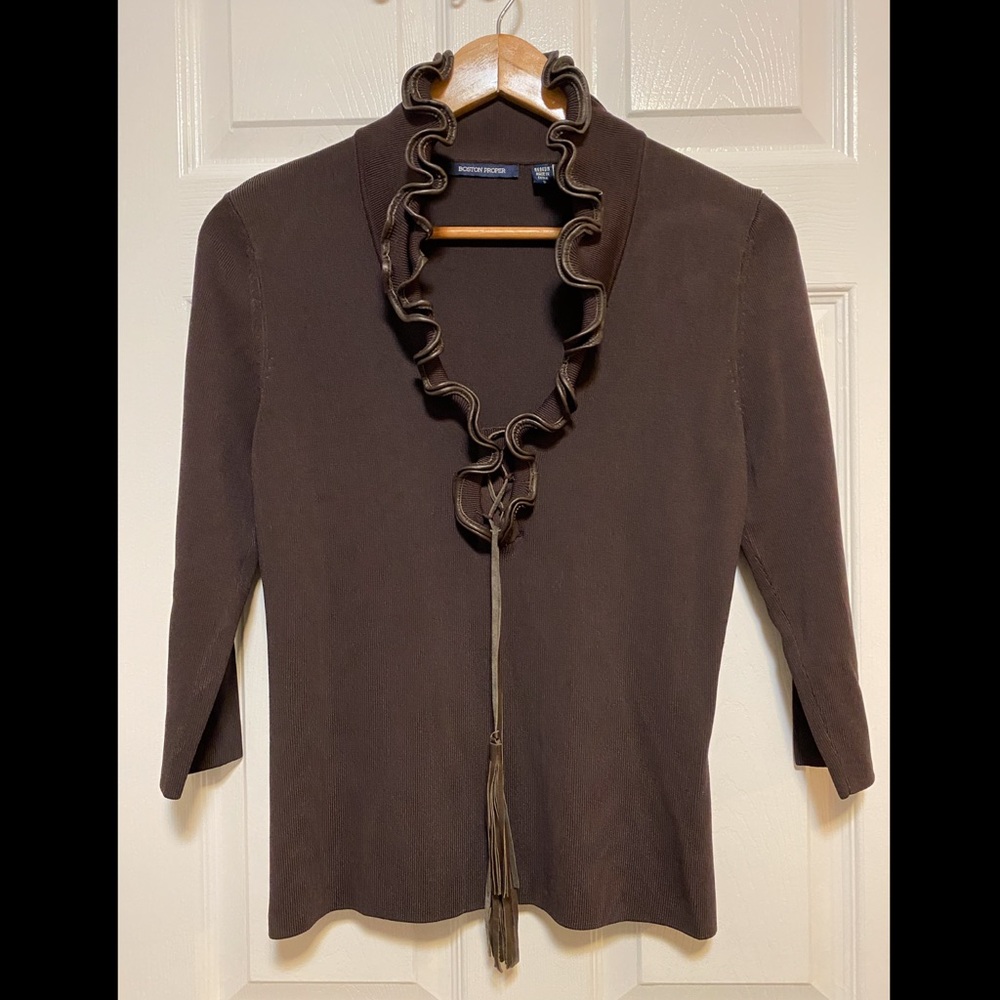 Ruffle collar sweater